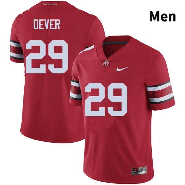 Ohio State Buckeyes Kevin Dever Men's #29 Red Authentic Stitched College Football Jersey